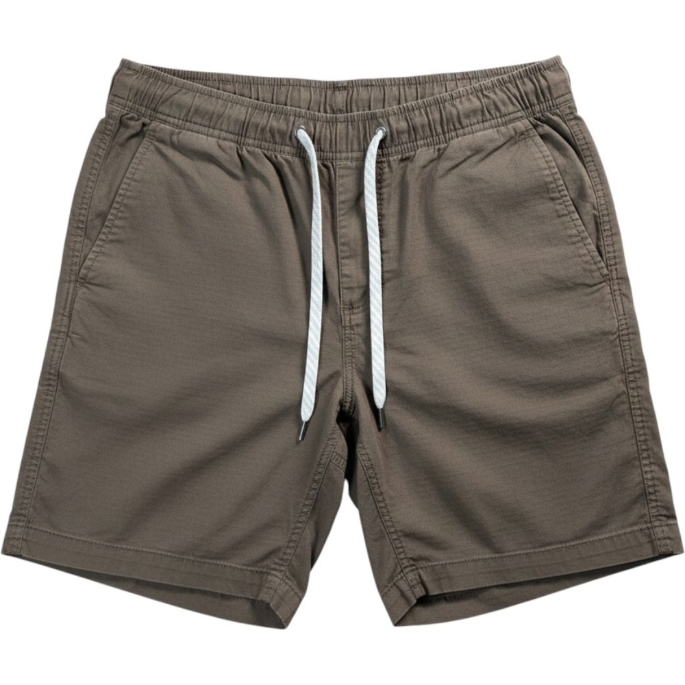 Vuori Men M Earthy Olive Brown Ripstop Elastic Waist Cargo Utility   short V370